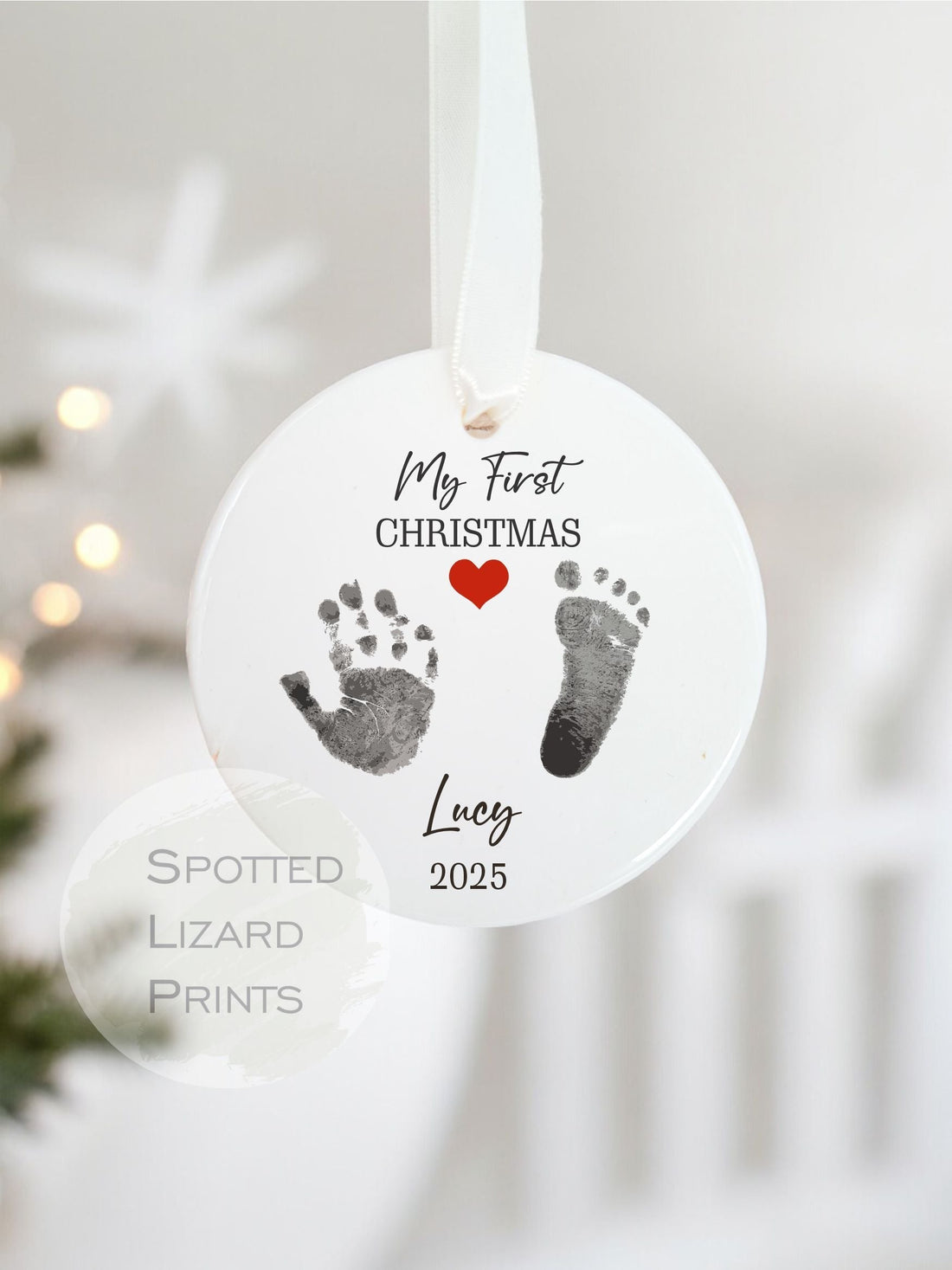 Xmas personalised Bauble - Hand and feet