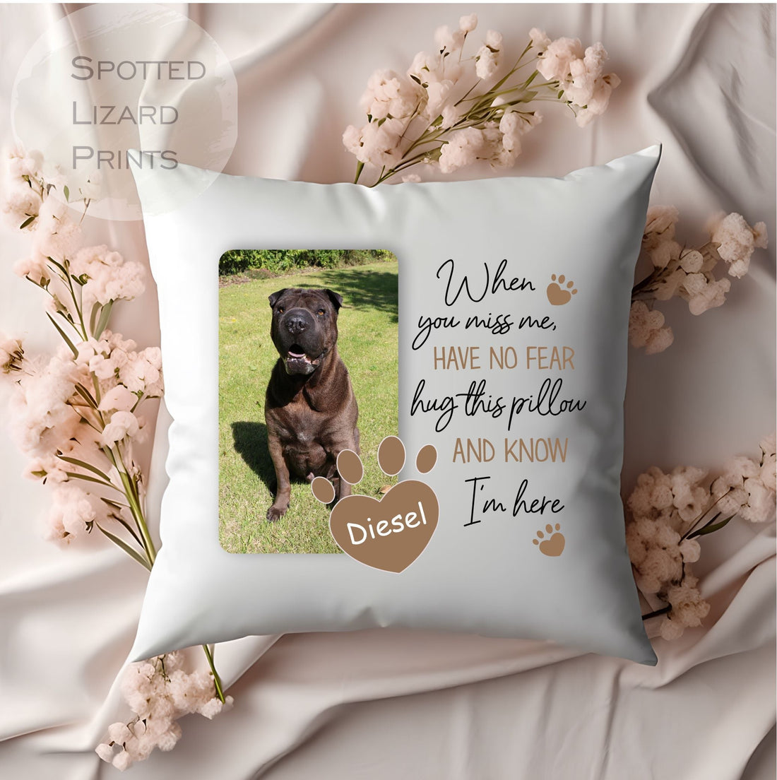 Dog memorial cushion