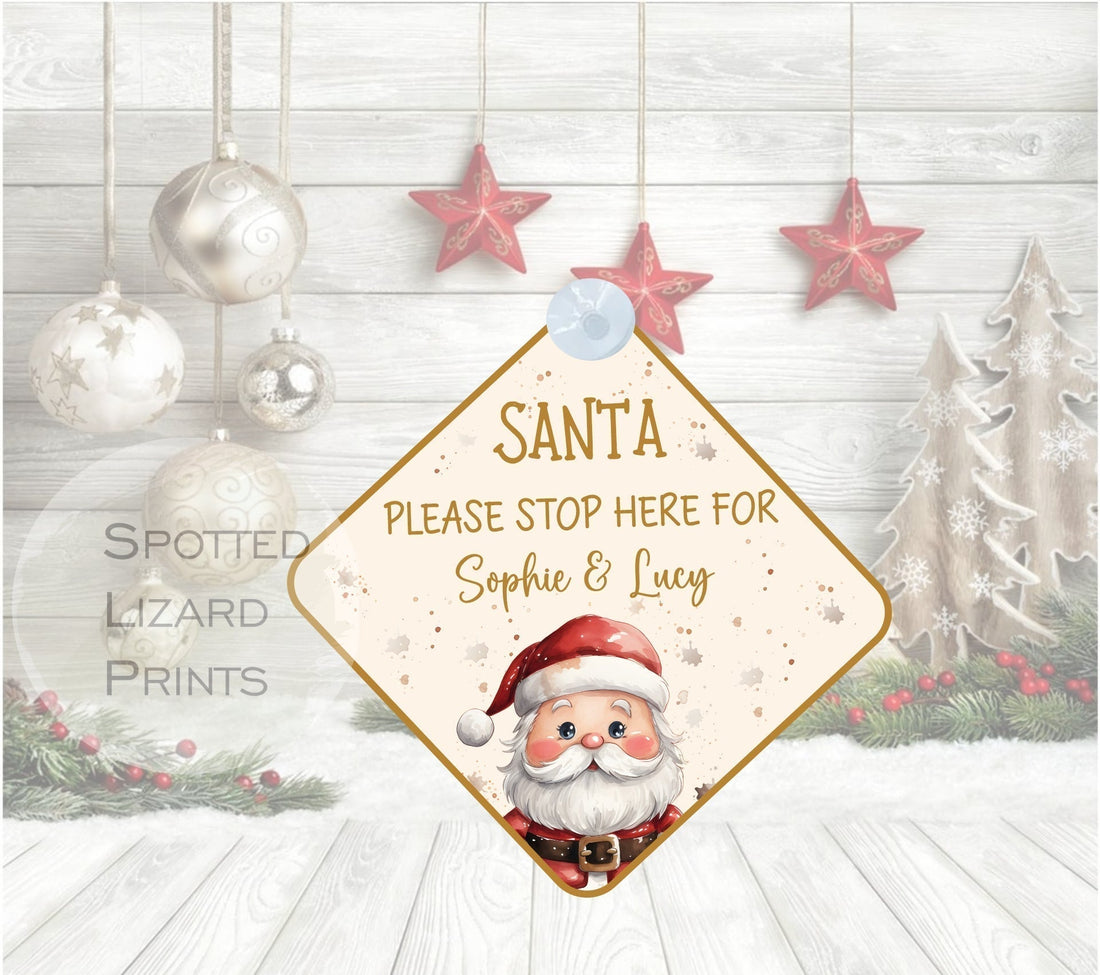 Santa stop here sign