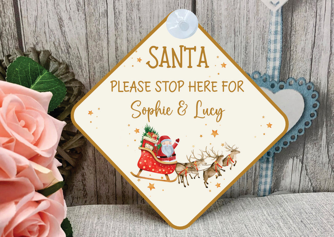 Santa stop here sign