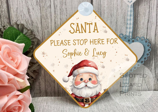 Santa stop here sign outdoor