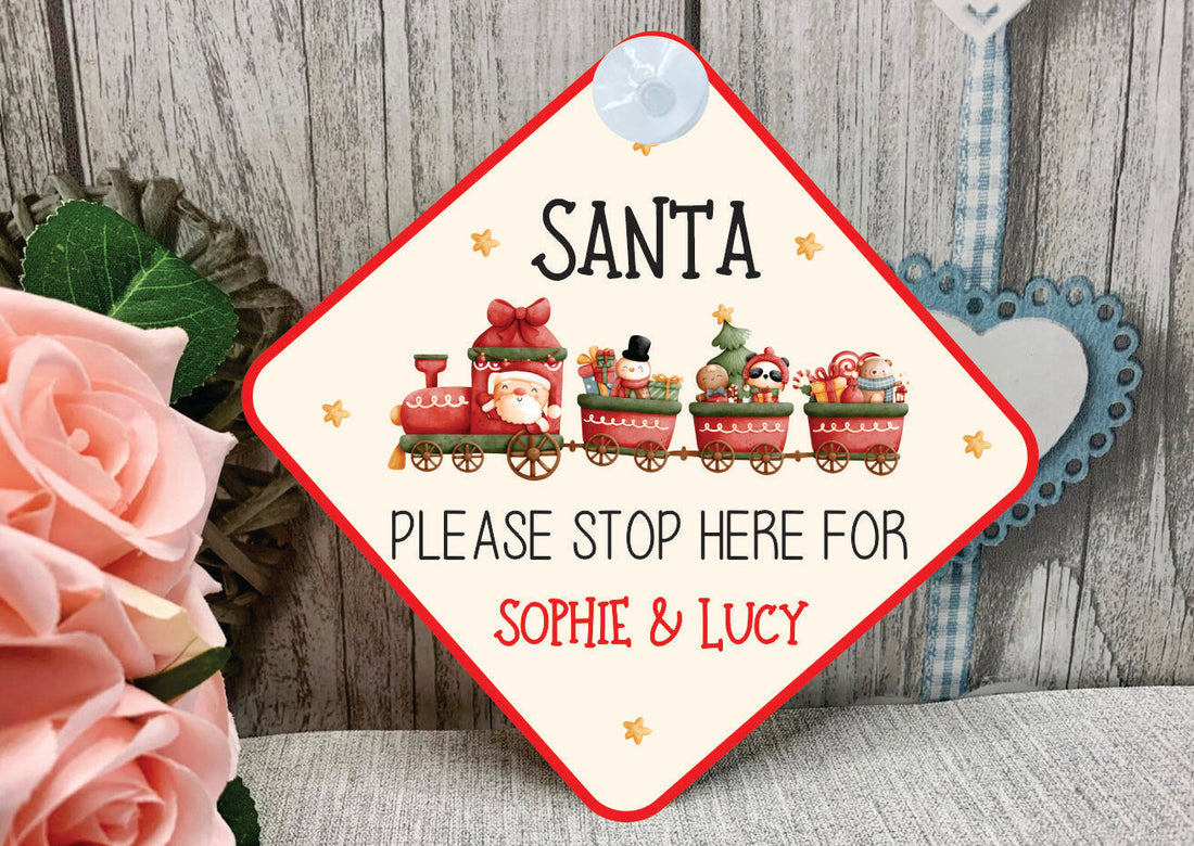 Santa stop here sign