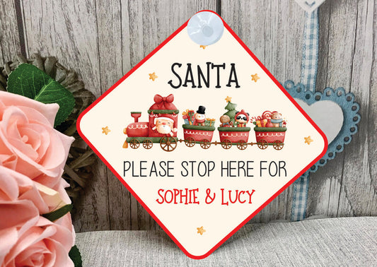 Santa stop here sign