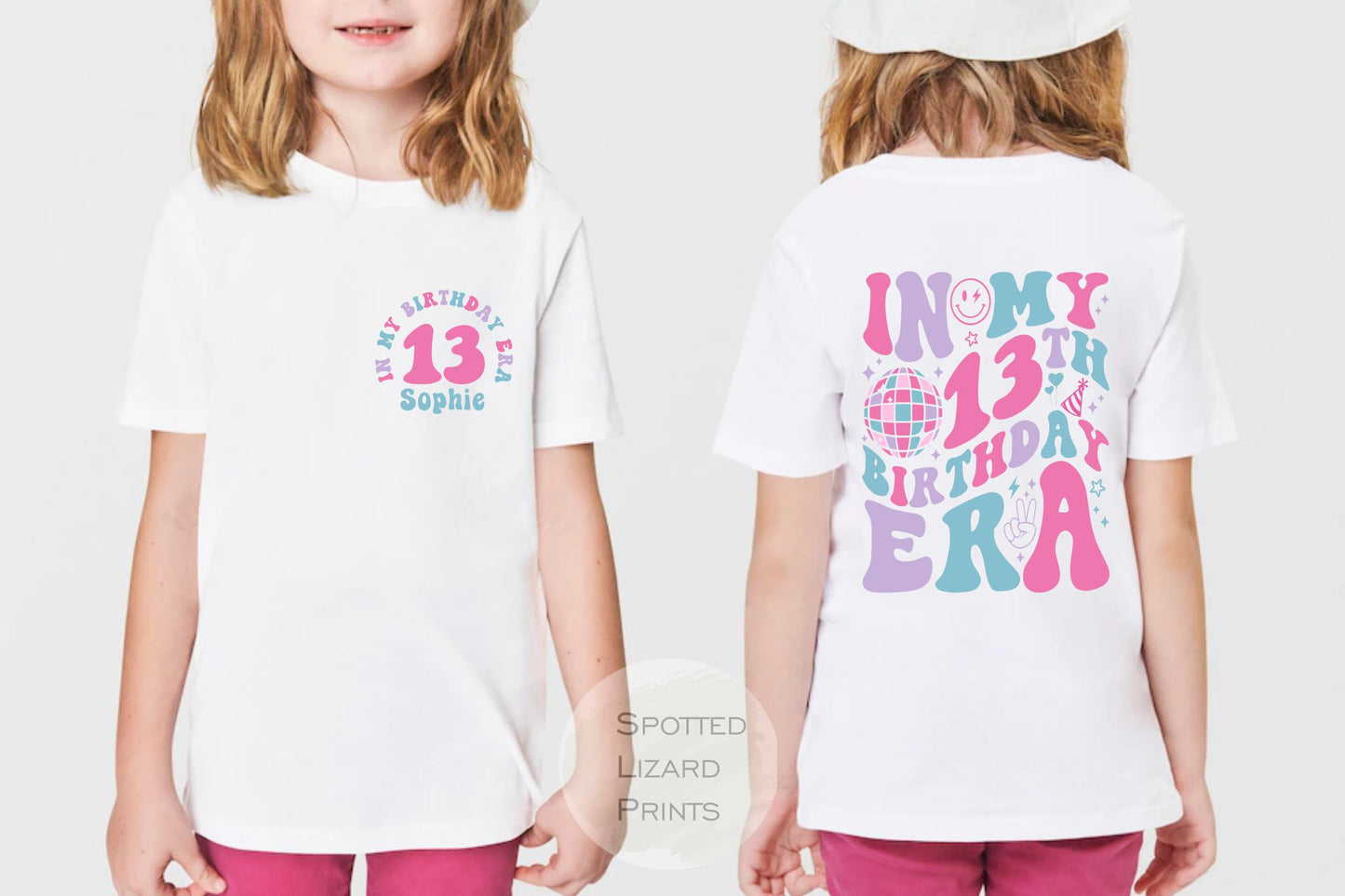 Personalised in my 13th Birthday Era Birthday T-shirt, 13th Birthday shirt, Teenage Era shirt, Birthday Girl t-shirt