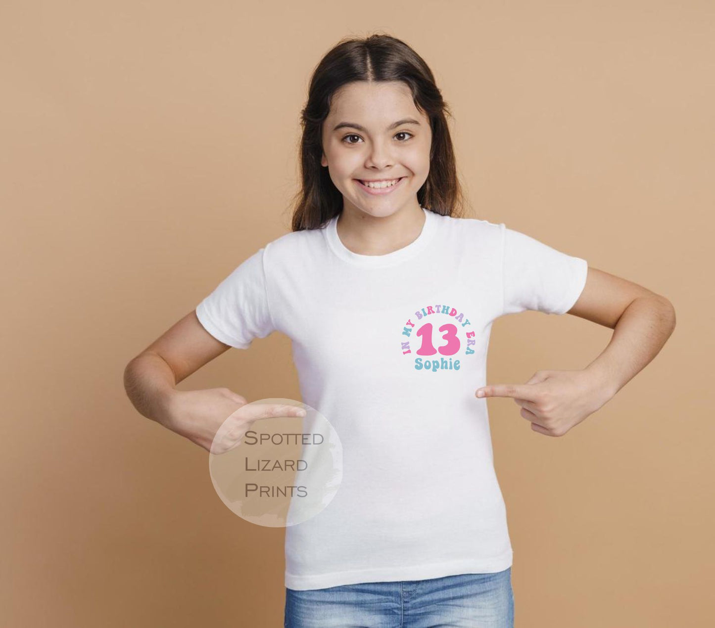 Personalised in my 13th Birthday Era Birthday T-shirt, 13th Birthday shirt, Teenage Era shirt, Birthday Girl t-shirt