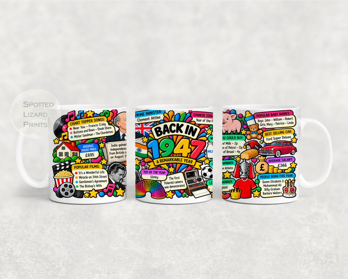 Born in 1947 Facts – Back in 1947 - Mug for Him, Her, Friend, Son, Daughter
