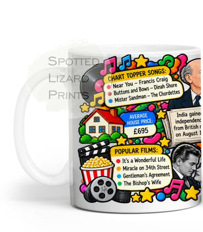 Born in 1947 Facts – Back in 1947 - Mug for Him, Her, Friend, Son, Daughter