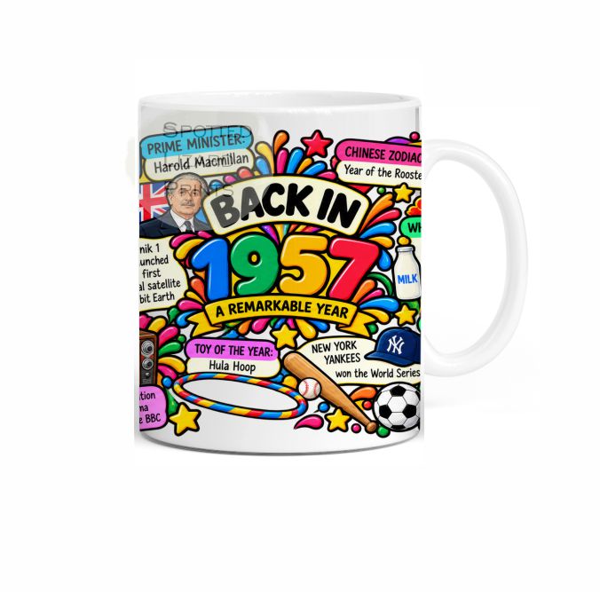 Born in 1957 Facts – Back in 1957 - Mug for Him, Her, Friend, Son, Daughter