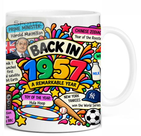 Born in 1957 Facts – Back in 1957 - Mug for Him, Her, Friend, Son, Daughter