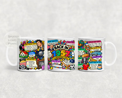 Born in 1957 Facts – Back in 1957 - Mug for Him, Her, Friend, Son, Daughter