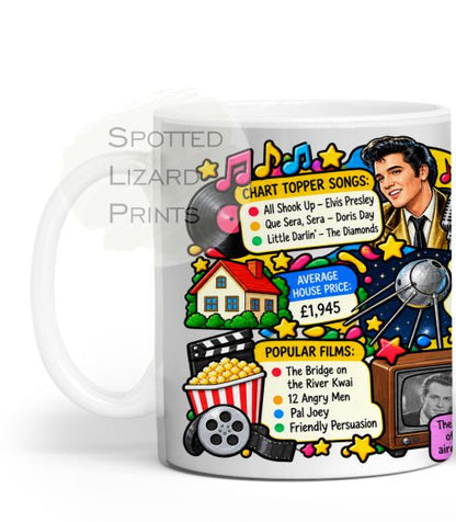 Born in 1957 Facts – Back in 1957 - Mug for Him, Her, Friend, Son, Daughter