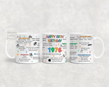 Born in 1976 Facts – Back in 1976 - 50th Birthday Mug – Unique Gift for 50th Birthday – 50 Keepsake Mug for Him, Her, Friend, Son, Daughter