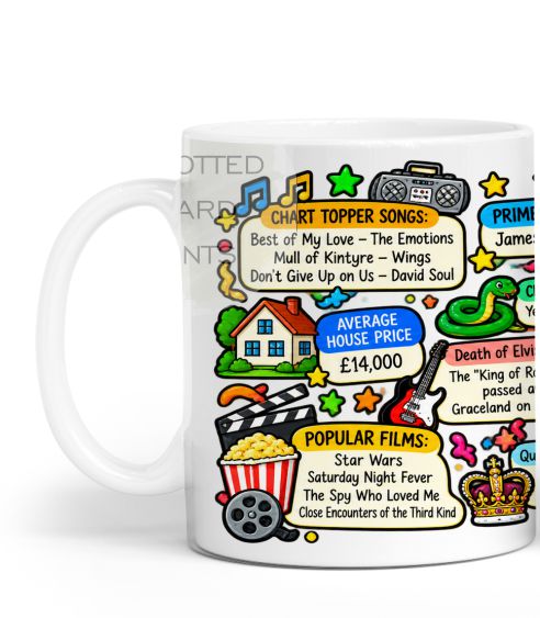 Born in 1977 Facts – Back in 1977 - Mug for Him, Her, Friend, Son, Daughter