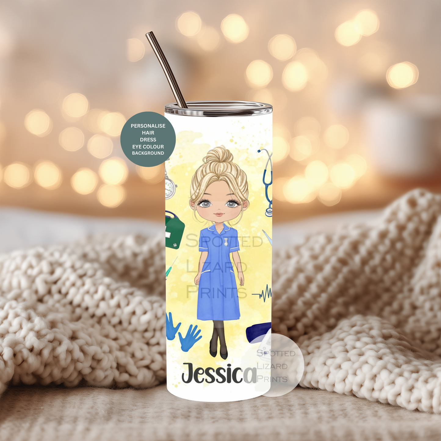 Personalised  tumbler 20oz, Staff Nurse, Midwife, Sister, Healthcare gift, occupational Therapist, Veterinary Nurse, Radiographer, Carer