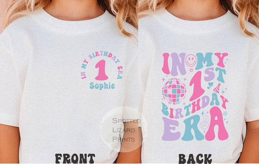 Personalised in my 1st Birthday Era Birthday T-shirt, 1st Birthday shirt, one today Birthday Girl t-shirt, 1st birthday sweatshirt
