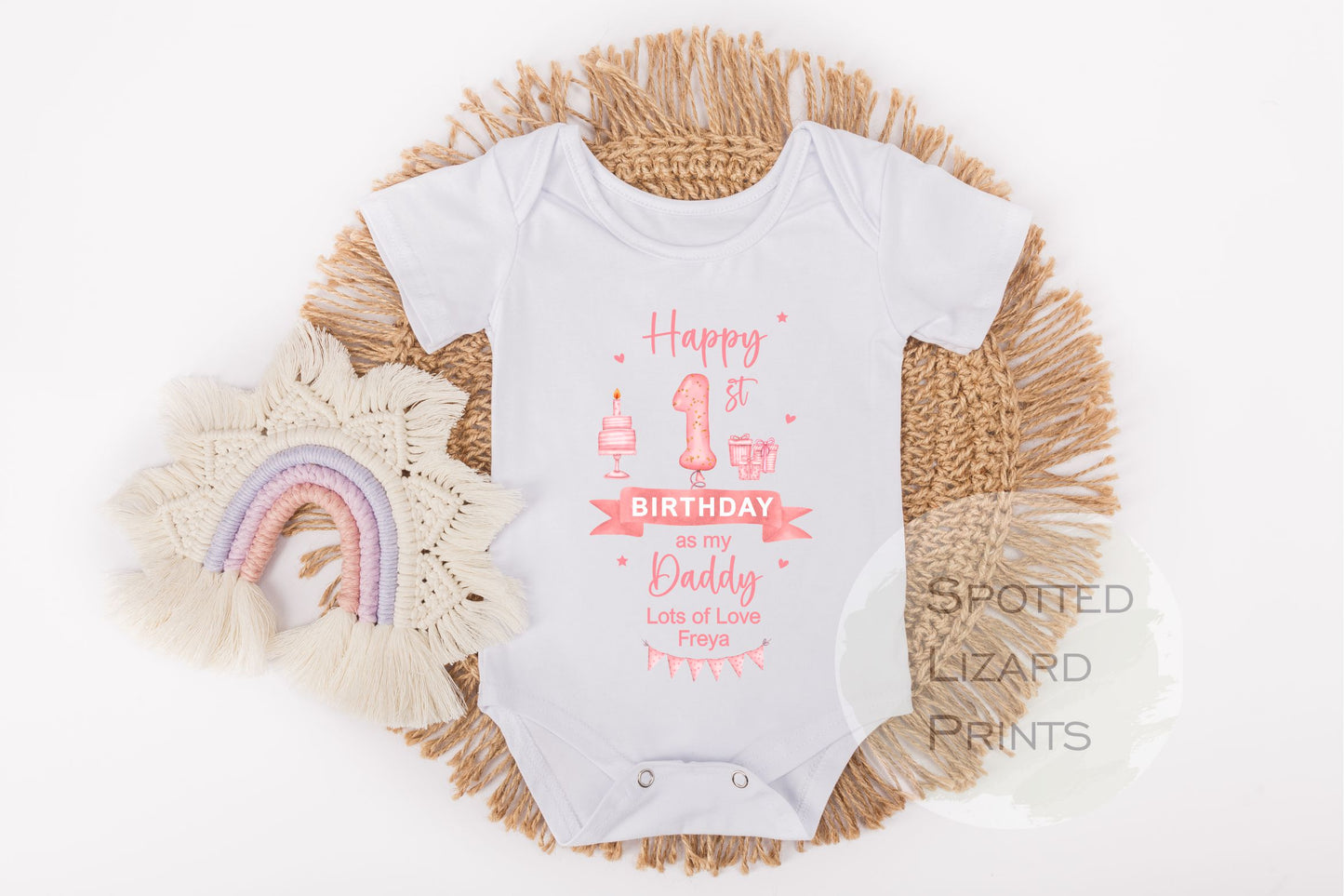 Personalised Happy Birthday Daddy Baby Vest