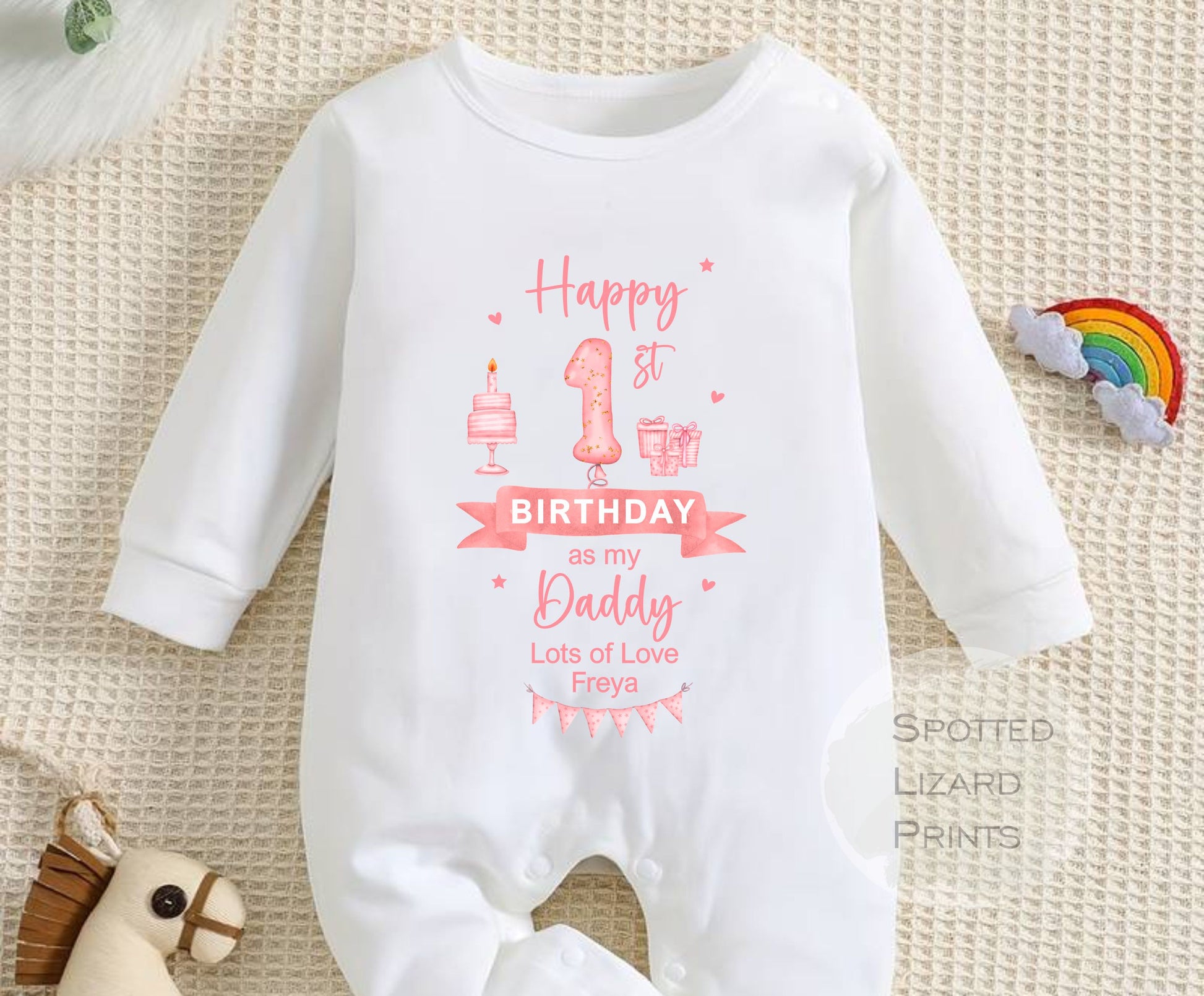 Personalised Happy Birthday Daddy Rompersuit