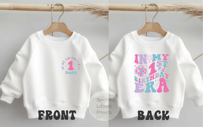 Personalised in my 1st Birthday Era Birthday T-shirt, 1st Birthday shirt, one today Birthday Girl t-shirt, 1st birthday sweatshirt