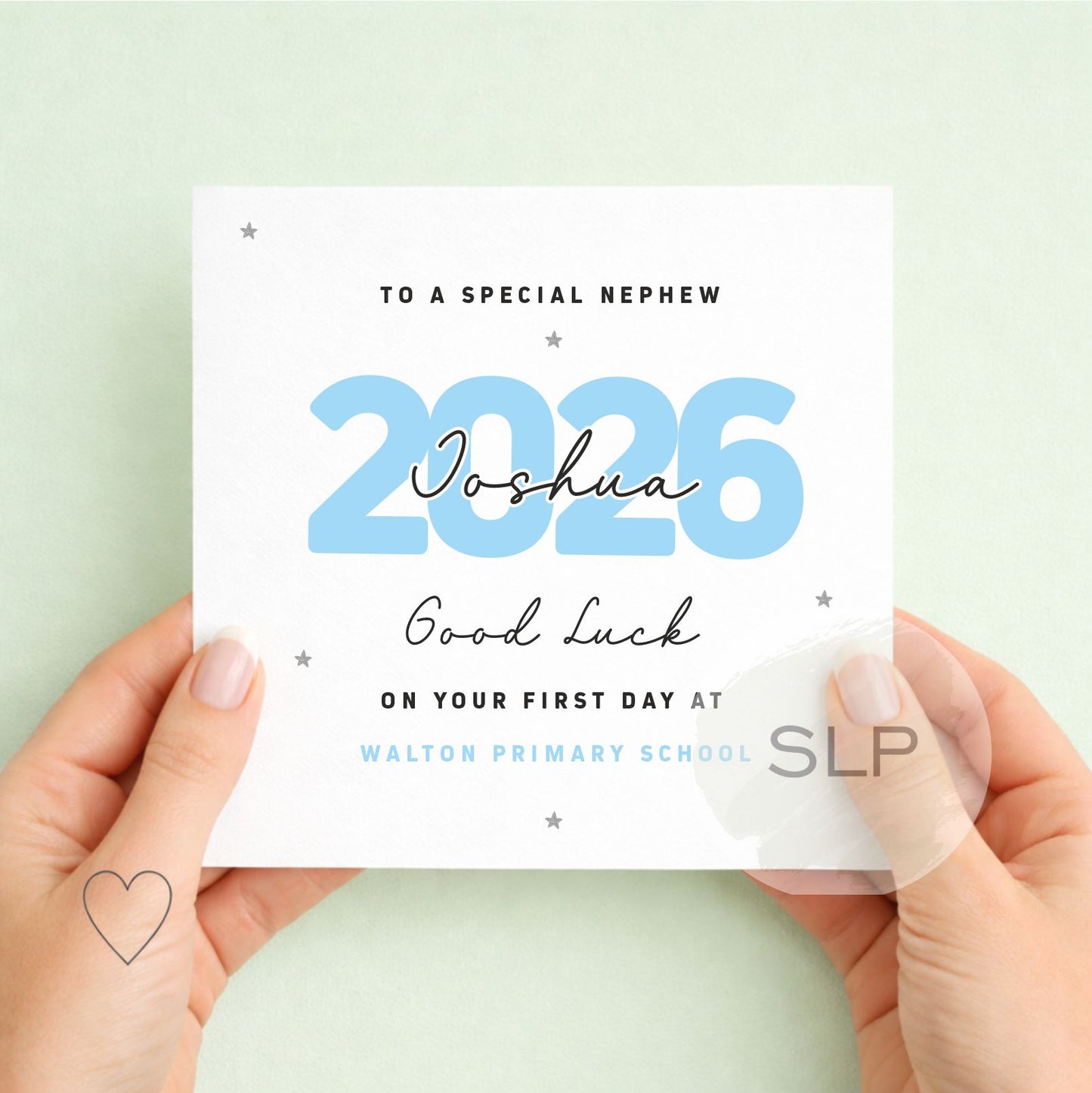 Personalised First Day at School Card 2026, Good Luck School Card, Nephew Granddaughter Card, Custom Name & School – Back to School Keepsake