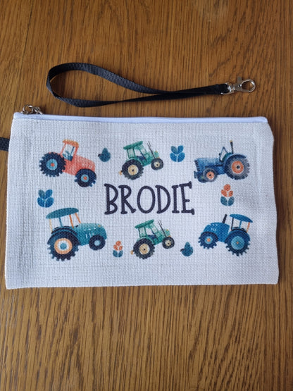 tractors personalised pencil case