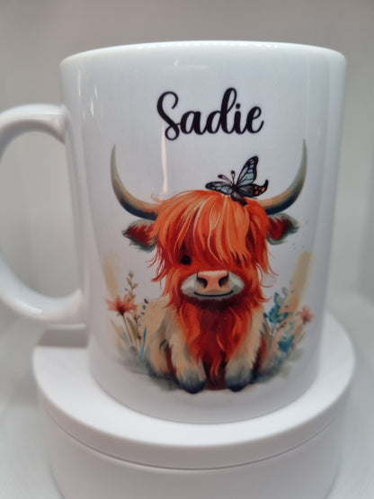 highland cow ceramic mug