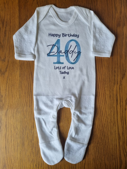 Happy 40th birthday personalised Baby clothing