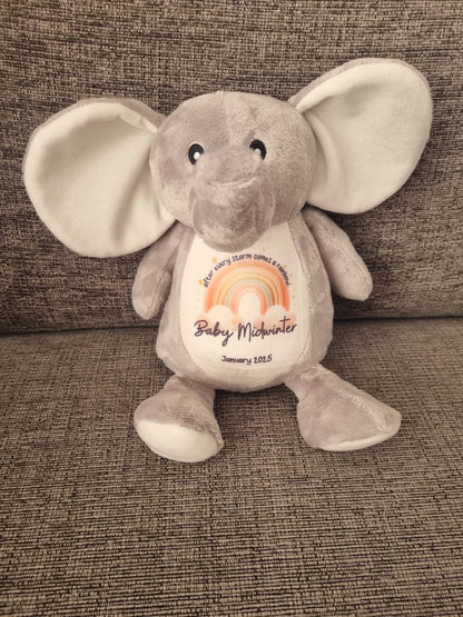 baby loss personalised soft elephant toy