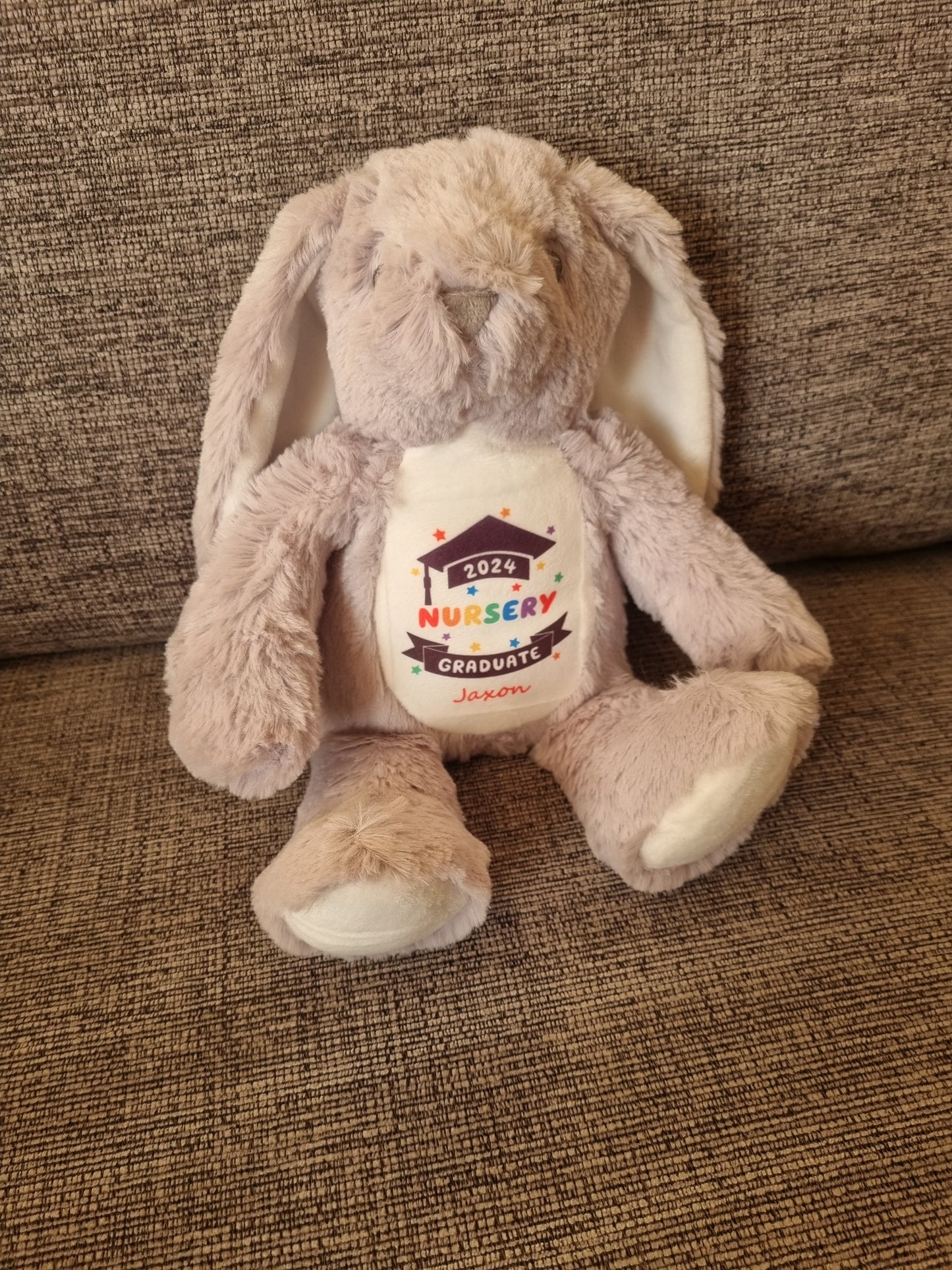 rabbit soft toy personalised for graduation