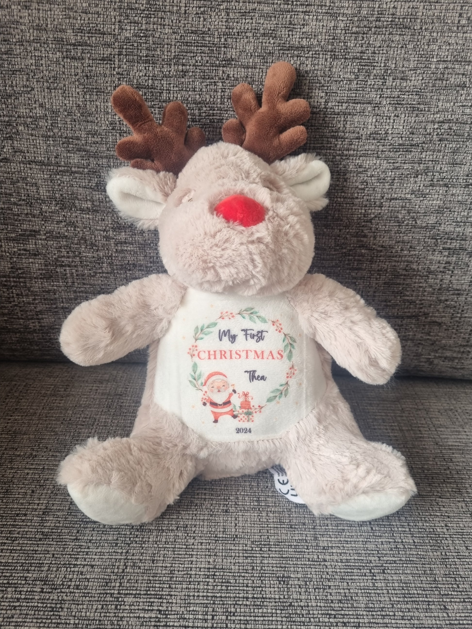 Personalised reindeer soft toy