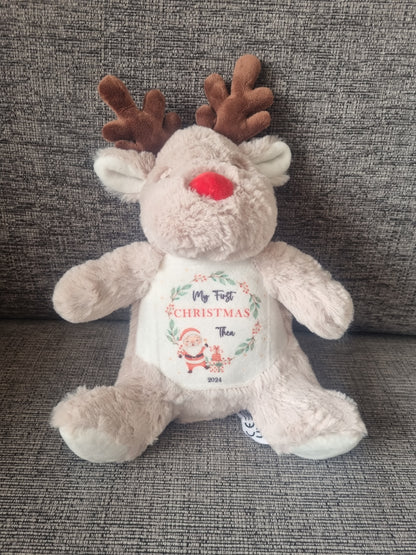 Personalised reindeer soft toy