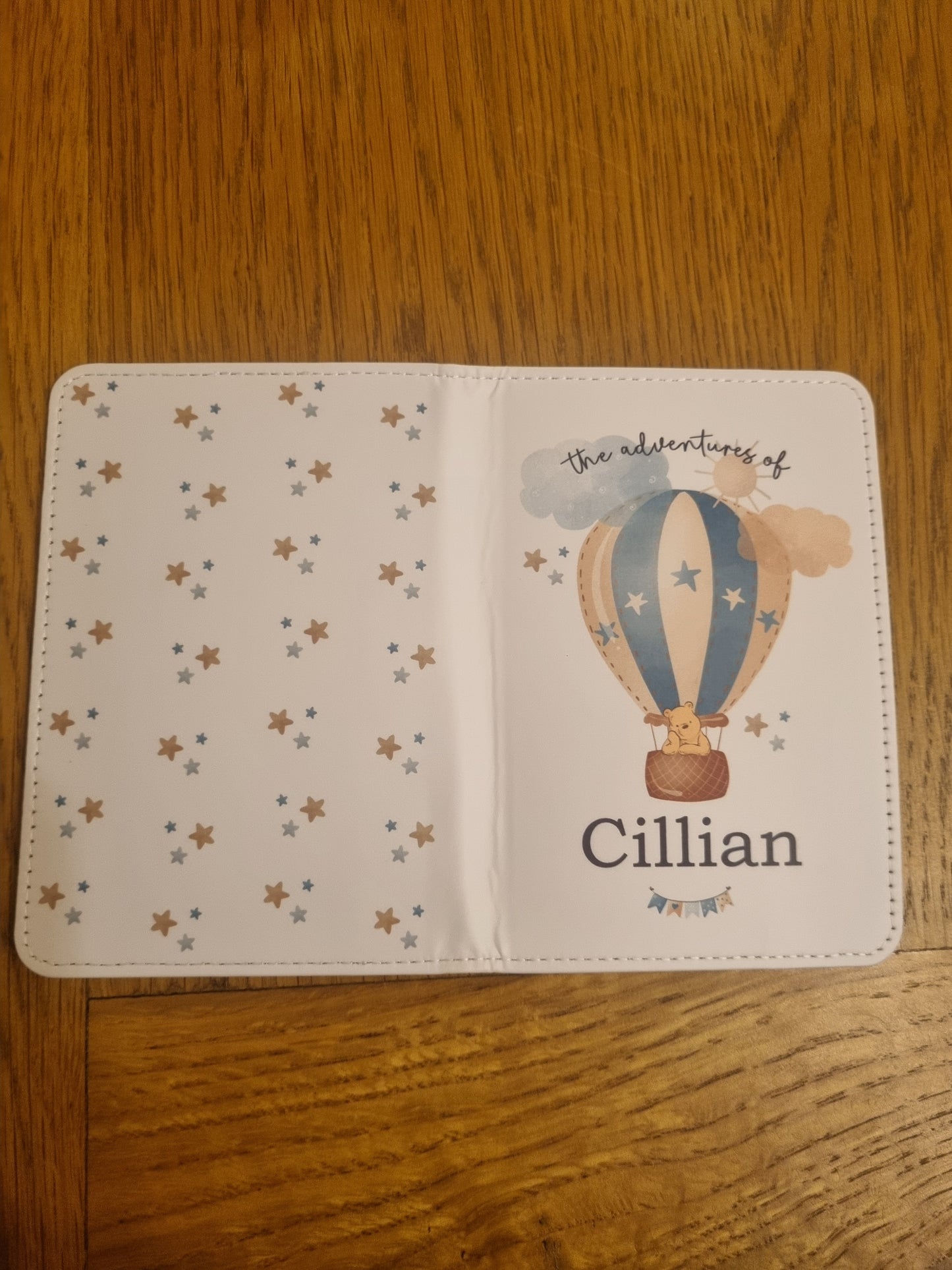 passport cover personalised with a hot air balloon