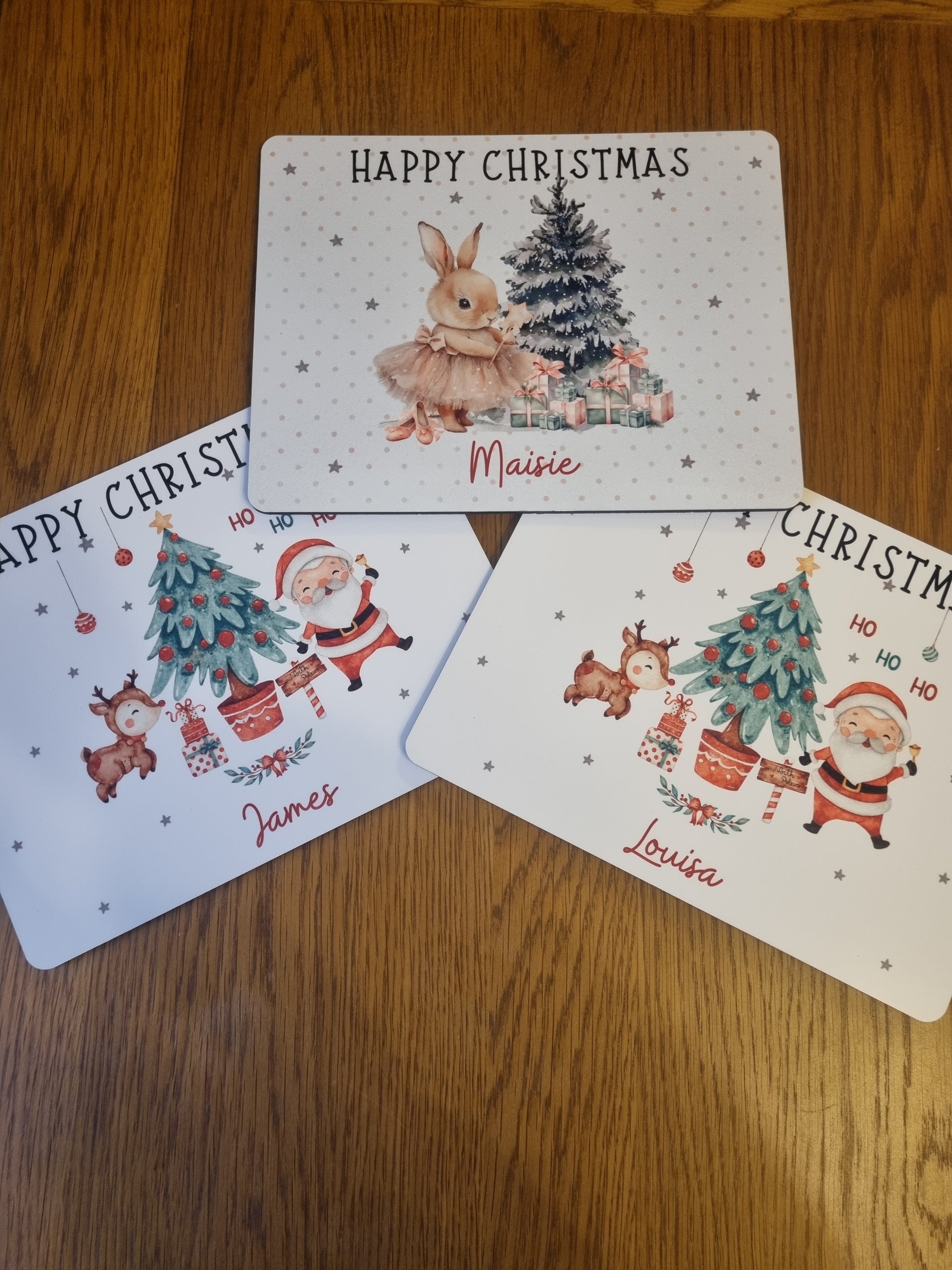 Christmas placemat for Children personalised with a name