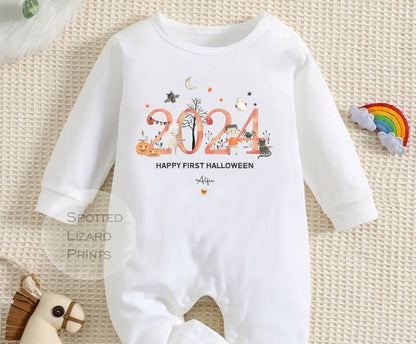 Personalised First Halloween Baby outfit | Baby Halloween Costume Gift | First Halloween Sleepsuit or Vest