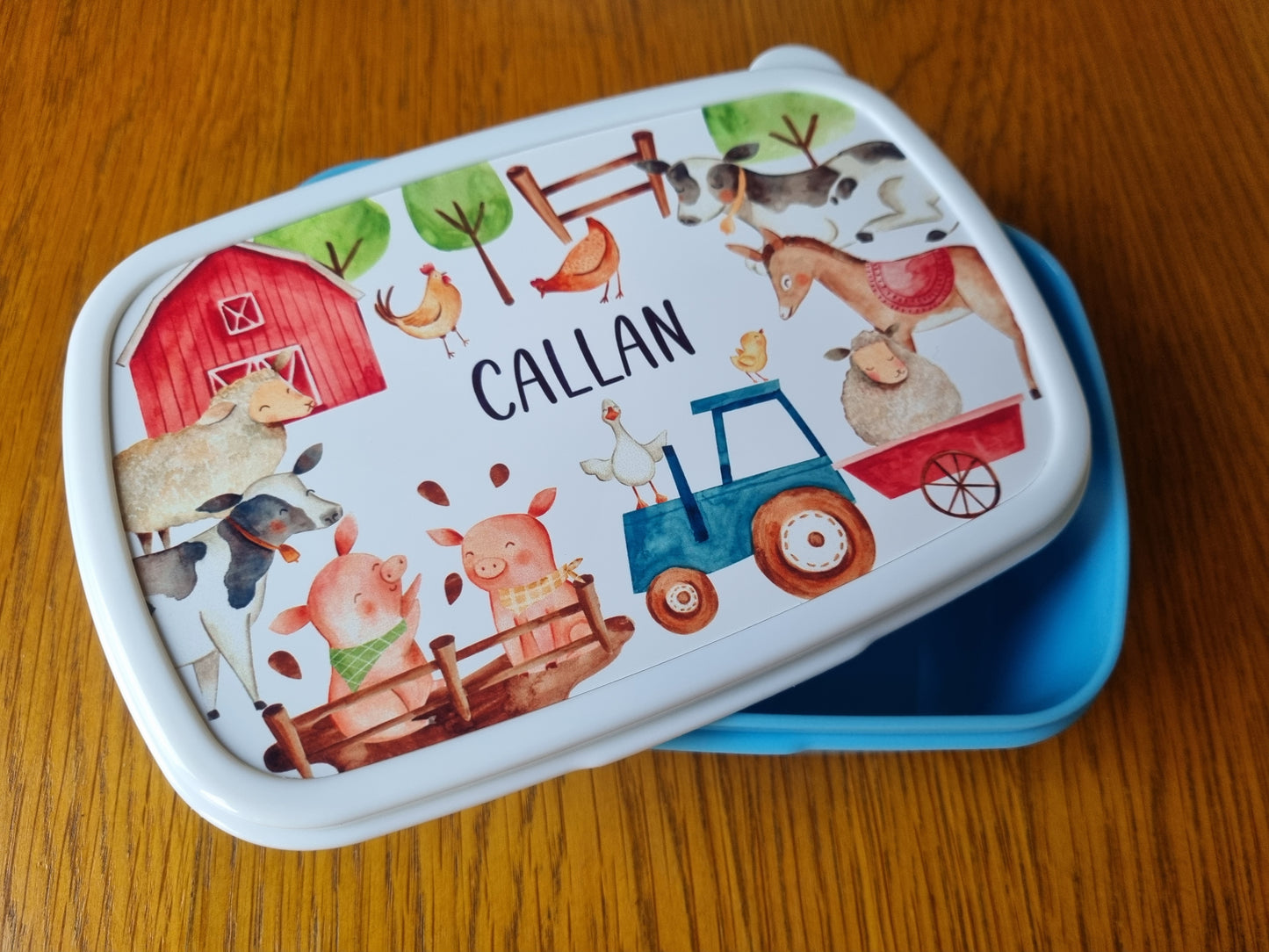 Personalised Snack Box - Kids Lunch Bag - Girls Lunch Box - Farm Lunch Box - Snack Tub - Boys Lunch Box - Personalised Lunch Box