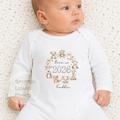 Born in 2026 - Personalised Baby vest - Born in 2026 Baby Grow - Born in 2026 Baby clothes - Born in 2026 sleepsuit - personalised Baby clothes
