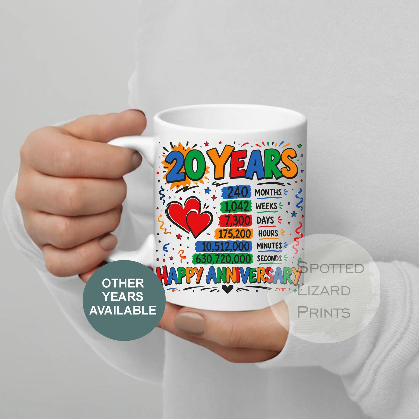 20 Year Anniversary Mug Gift for Husband Wife | 20th Anniversary Coffee Mug | Twenty Years Together Gift for Couple Friend Family China Anniversary