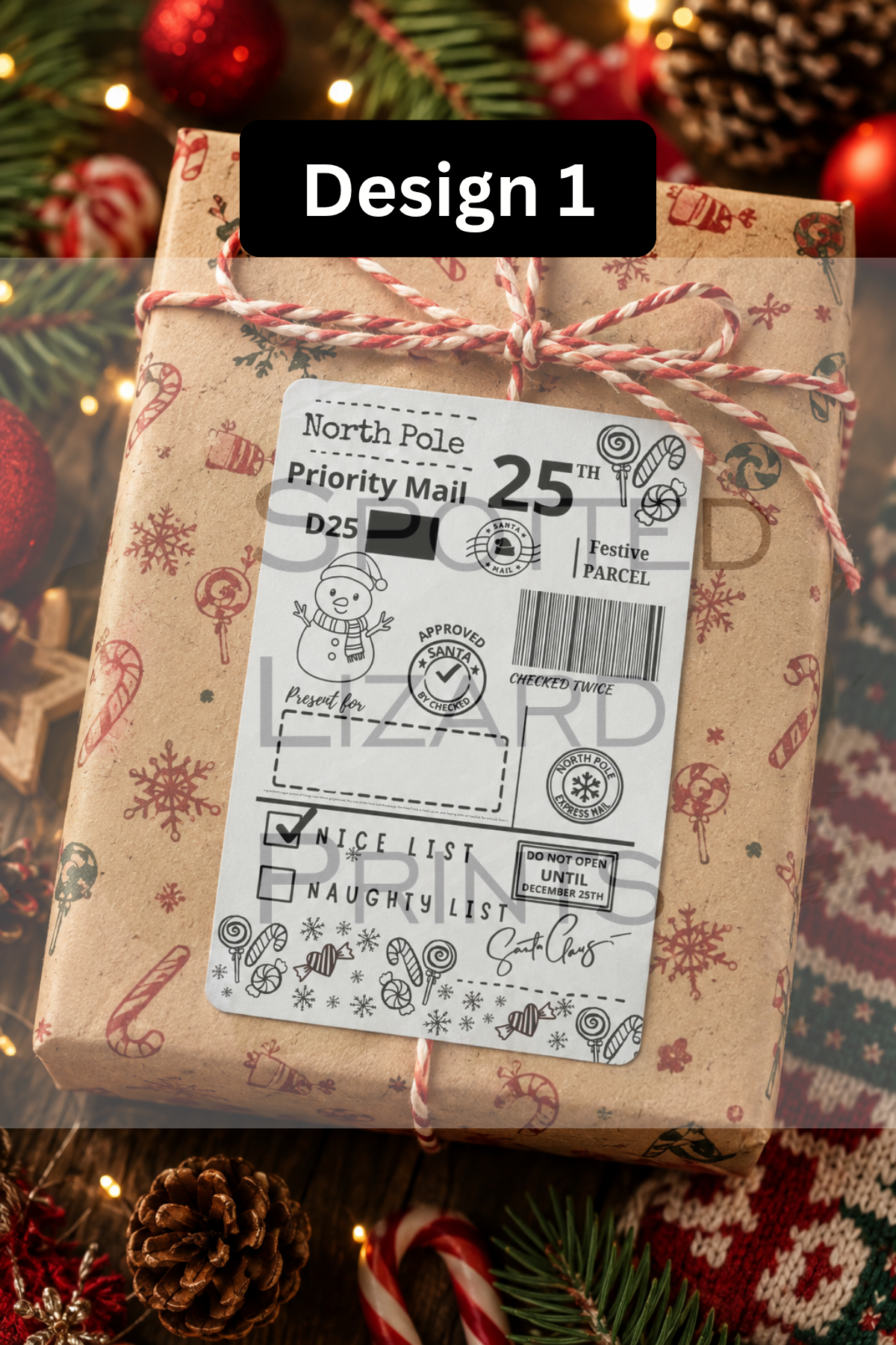 Personalised Christmas Gift Labels | North Pole Priority Mail Parcel Stickers | Blank or Custom Name Christmas Present Labels