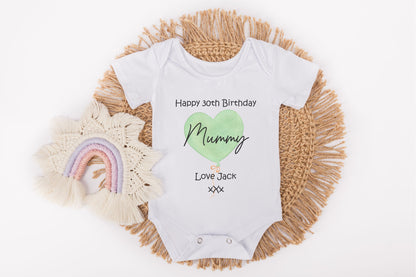 Happy 30th Birthday MUMMY Baby Outfit (First Birthday 1st Birthday Mummy Mum Birthday l New Mum Gift | Love My Mum)