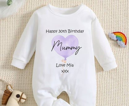 Happy 30th Birthday MUMMY Baby Outfit (First Birthday 1st Birthday Mummy Mum Birthday l New Mum Gift | Love My Mum)