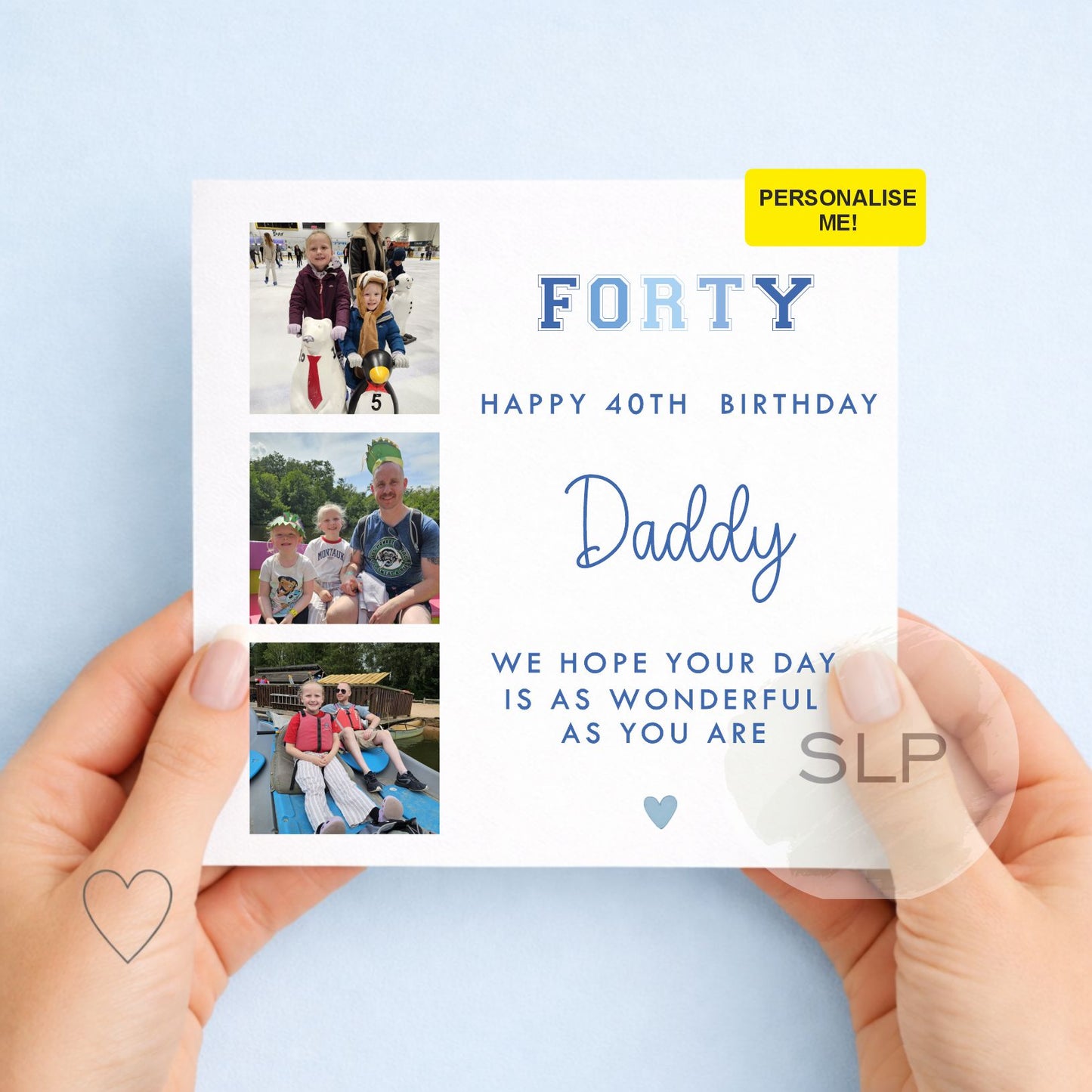 Personalised Daddy 40th Birthday Card | Custom Photo Dad 40th Birthday Card | Happy 40th Daddy Card | Dad Milestone Birthday Card