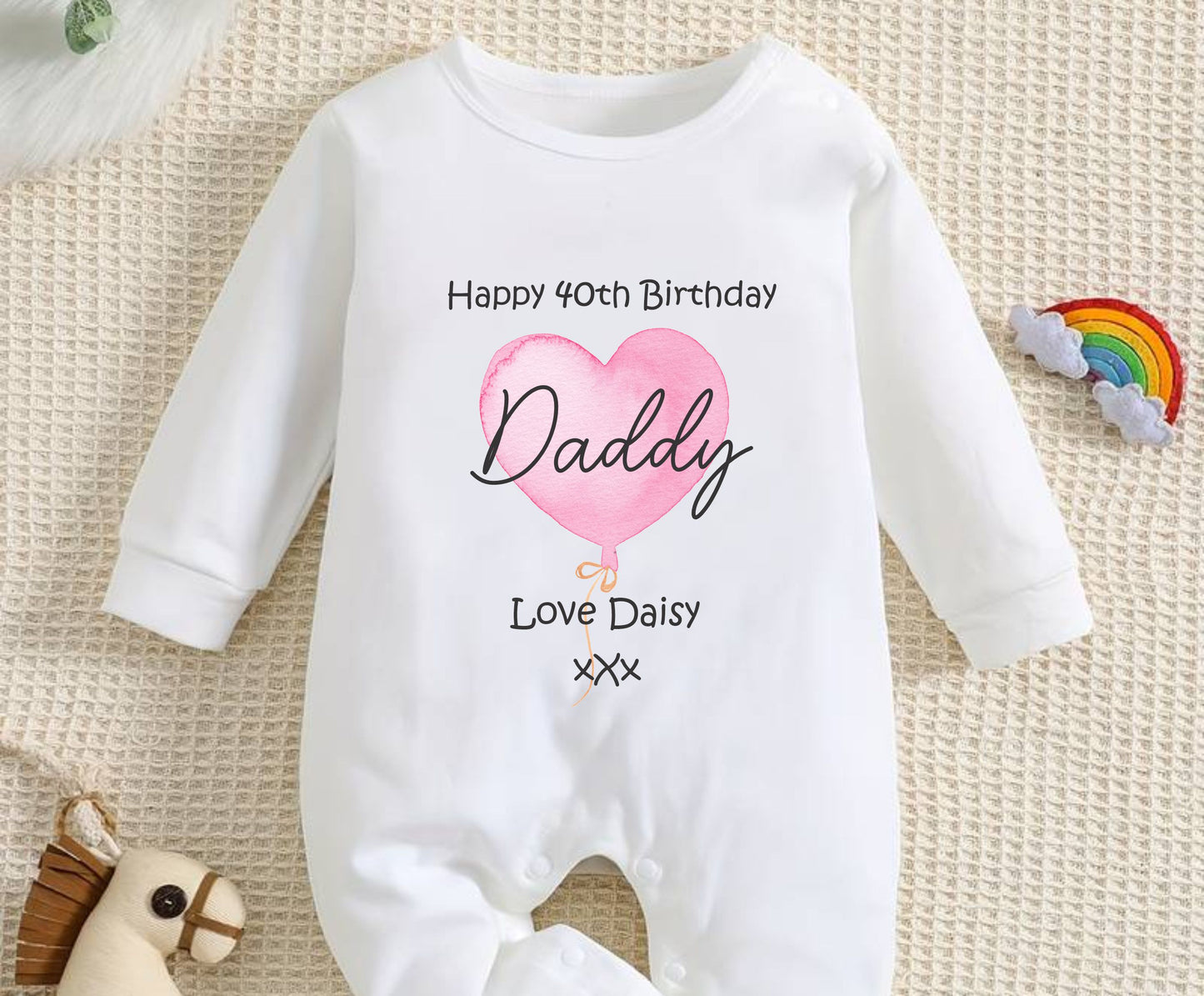 Happy 40th Birthday DADDY Baby Outfit (First Birthday 1st Birthday Daddy Dad Birthday l New Dad Gift | Love My Dad)