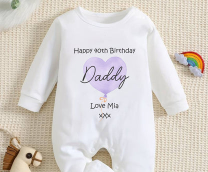 Happy 40th Birthday DADDY Baby Outfit (First Birthday 1st Birthday Daddy Dad Birthday l New Dad Gift | Love My Dad)