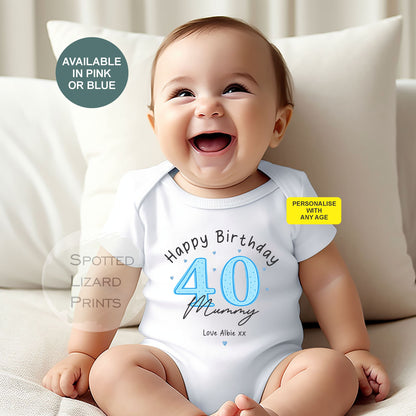 Happy 40th Birthday Mummy Outfit, Happy Birthday Mummy, Mummy 30th Birthday Gift, Happy Birthday Mummy Vest, 30th Birthday mummy