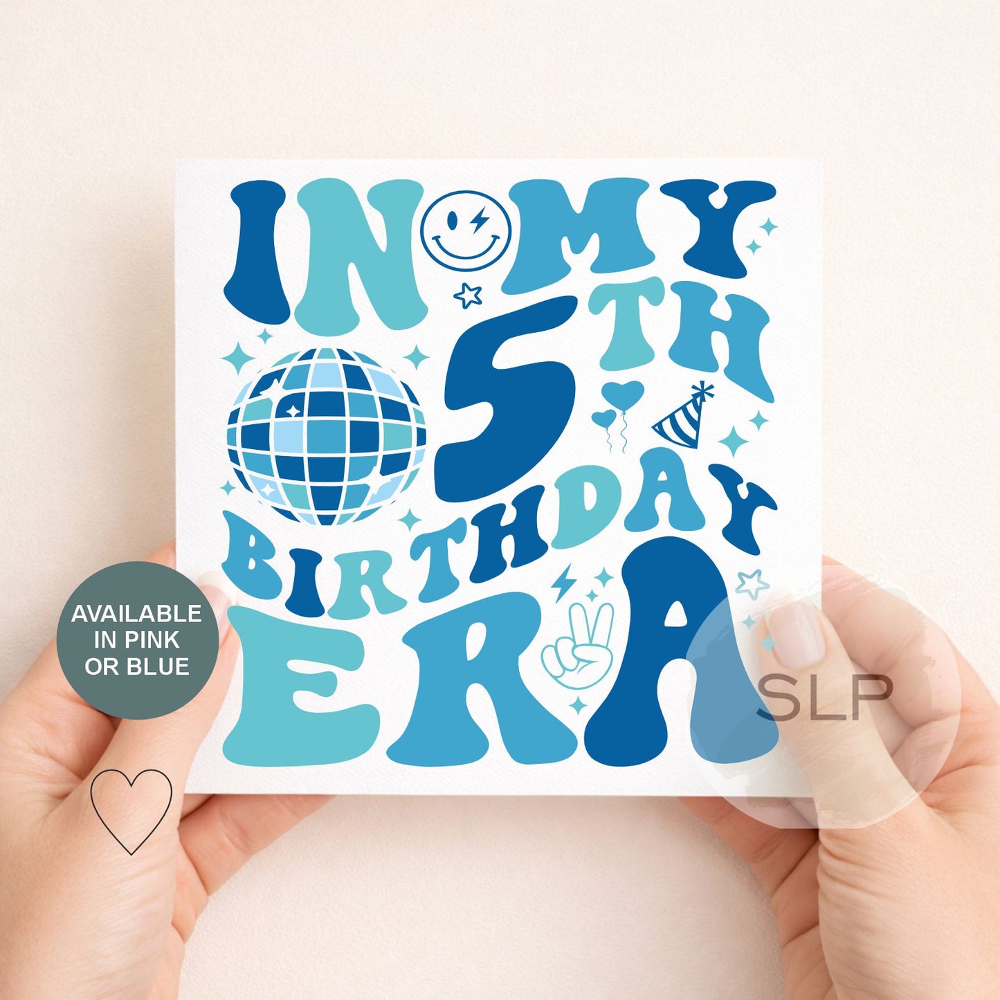 5th Birthday Card – In My 5th Birthday Era – Trendy 5 Year Old Birthday Card – Retro Disco Fifth Birthday – In my 5th era birthday