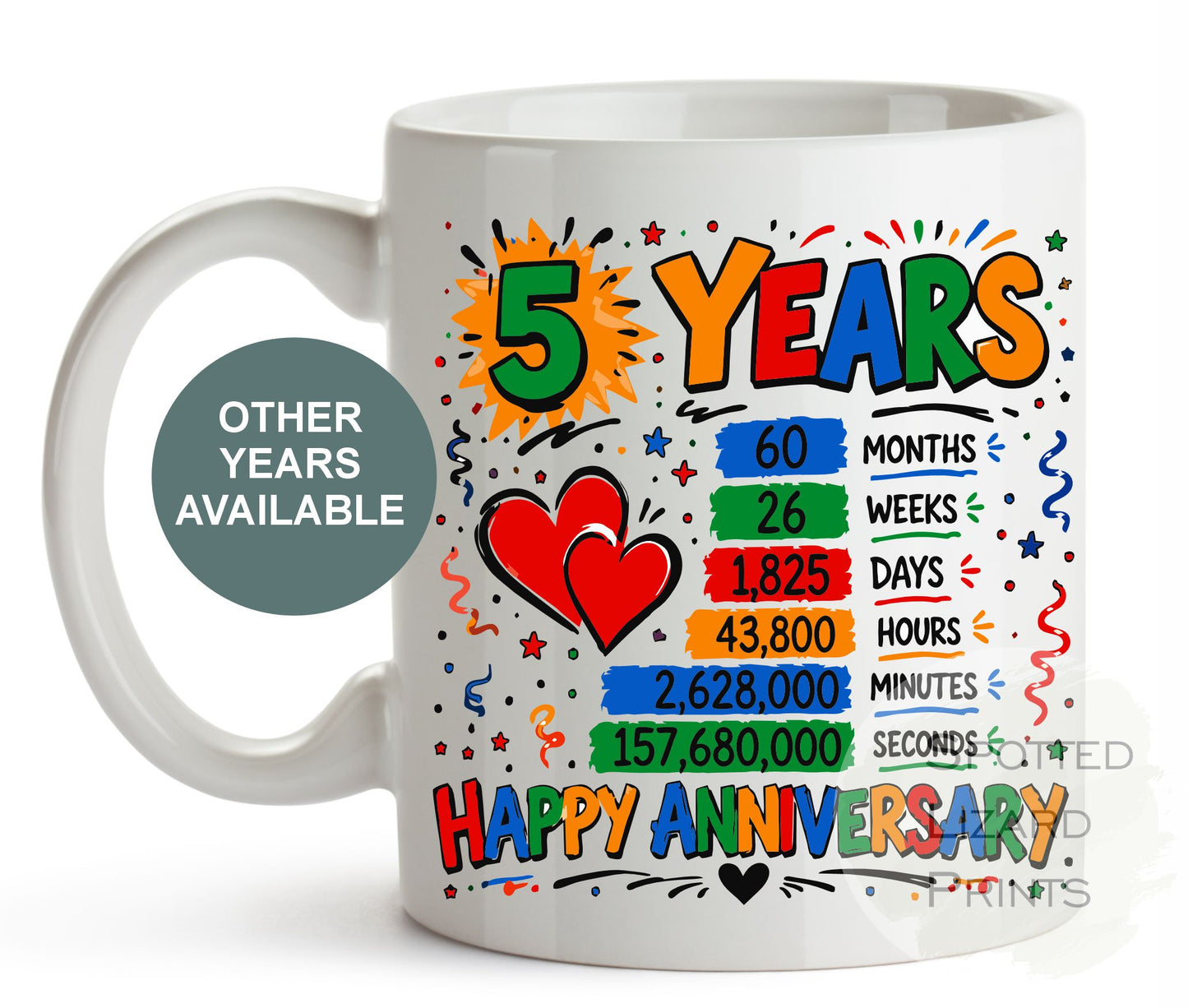 5 Year Anniversary Mug Gift for Husband Wife | 5th Anniversary Coffee Mug | Happy Anniversary Wood Anniversary Gift