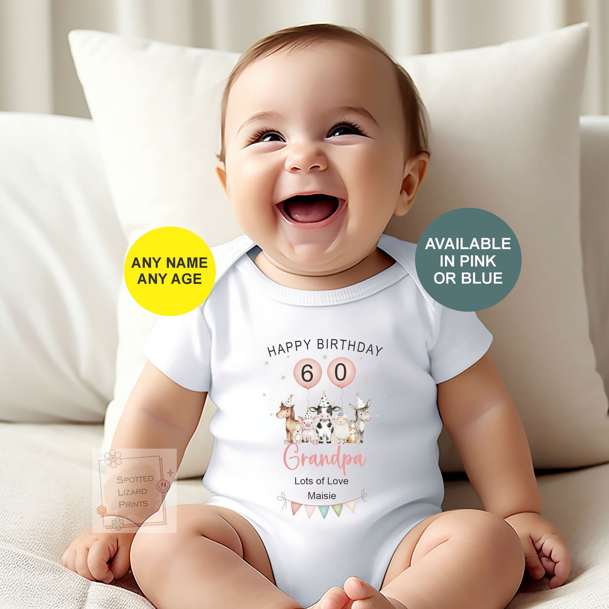 Personalised Birthday Baby Vest, Grandad Birthday Gift, Grandpa Birthday Outfit, Custom Baby Bodysuit, Any Age 50th 60th 70th 80th Birthday