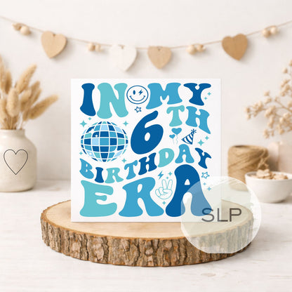 6th Birthday Card – In My 6th Birthday Era – Trendy 6 Year Old Birthday Card – Retro Disco Sixth Birthday – In my 6th era birthday