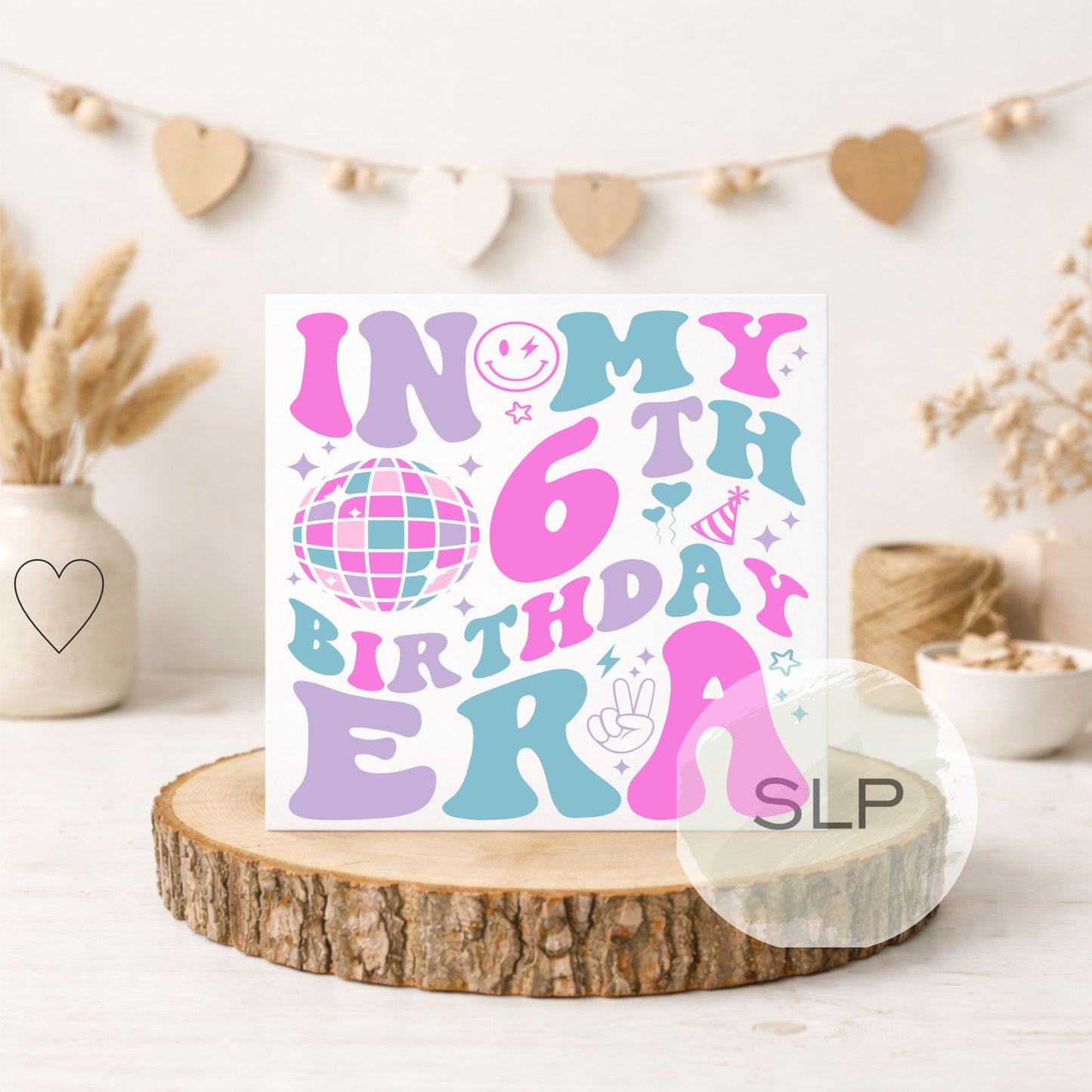 6th Birthday Card – In My 6th Birthday Era – Trendy 6 Year Old Birthday Card – Retro Disco Sixth Birthday – In my 6th era birthday