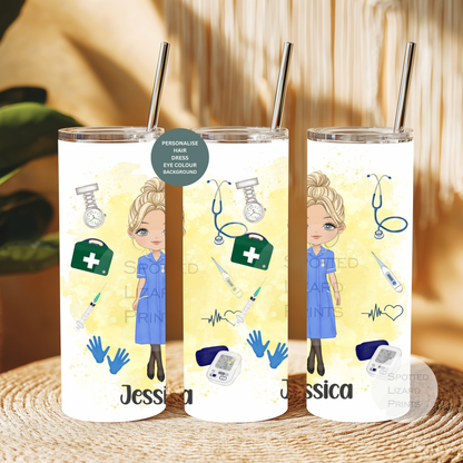 Personalised  tumbler 20oz, Staff Nurse, Midwife, Sister, Healthcare gift, occupational Therapist, Veterinary Nurse, Radiographer, Carer