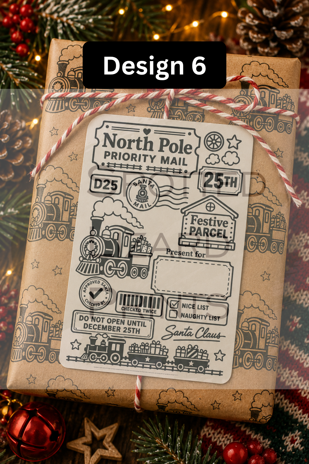Personalised Christmas Gift Labels | North Pole Priority Mail Parcel Stickers | Blank or Custom Name Christmas Present Labels